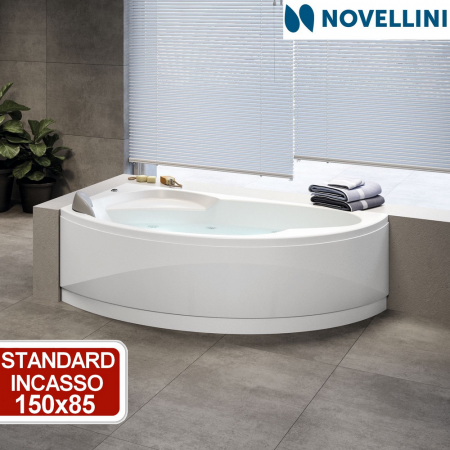 Vasca angolare da bagno - standard ad incasso - Novellini Vogue 150x85 cm